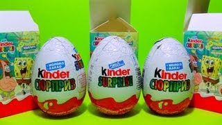 Kinder Surprise Eggs Unboxing Spongebob Nickelodeon Kinder Surprise Talks