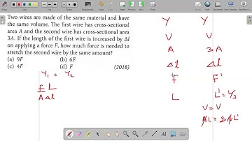 Two wires are made of the same same material and have the same volume.The first wire has cross sect