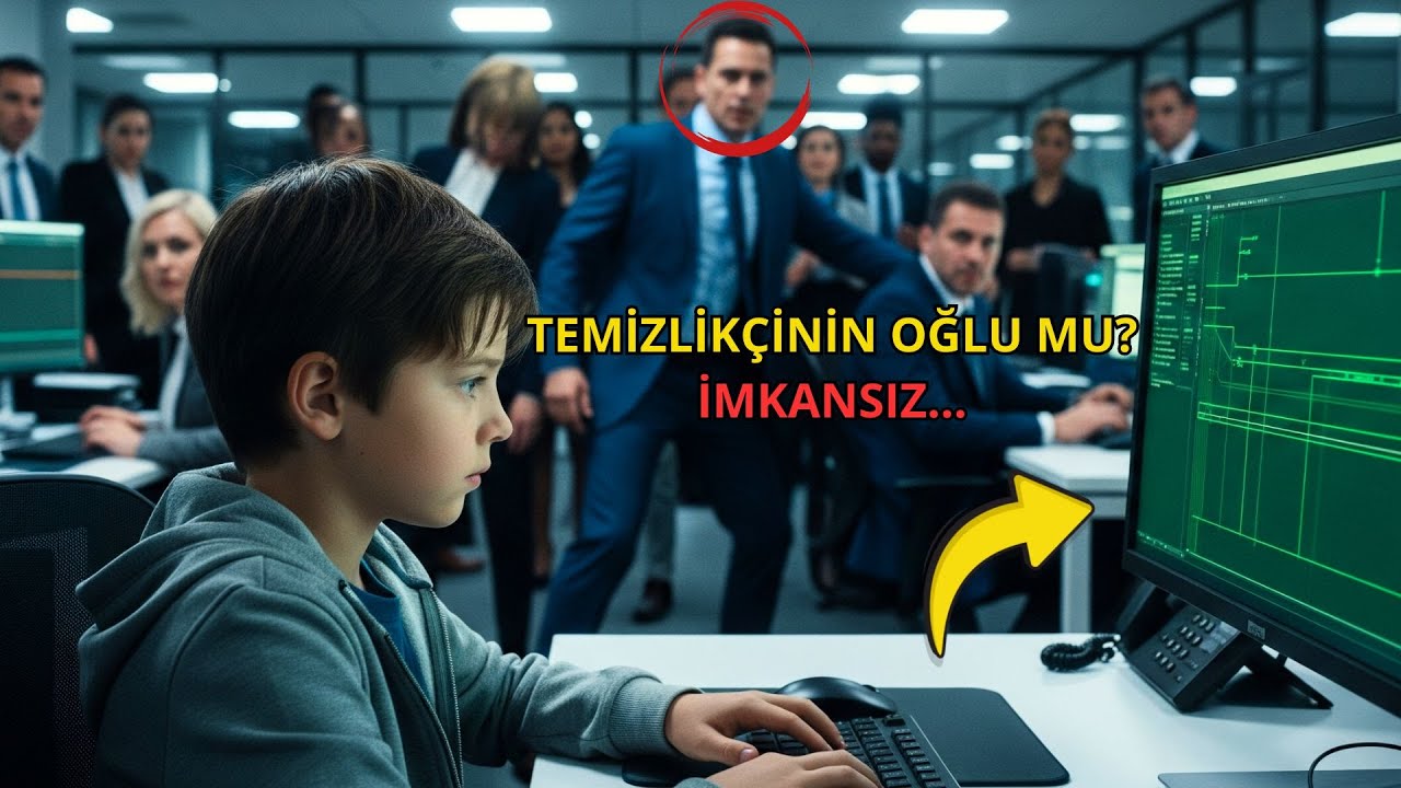 Sistem ÇÖKTÜ, genel müdür panikteydi — ve bir ANDA temizlikçinin ÇOCUĞU içeri girdi… HERKES ŞOKTA!