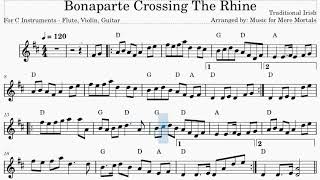 Bonaparte Crossing the Rhine – Traditional Irish March – Play Along for Violin, Flute or Guitar