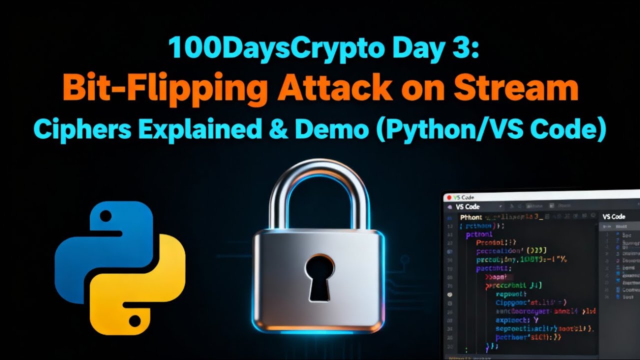 Bit-Flipping Attack on Stream Ciphers Explained & Demo (Python/VS Code), 100DaysCrypto Day 3
