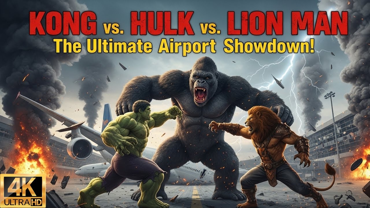 KING KONG vs. HULK vs. LION MAN 2025: The Ultimate Airport Showdown!