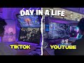Day in the life youtube vs tiktok content creator