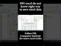 99% Excel Users Data Save karte waqt ye galti karte hain! 😲📊Is reel me maine bataya hai Excel Data