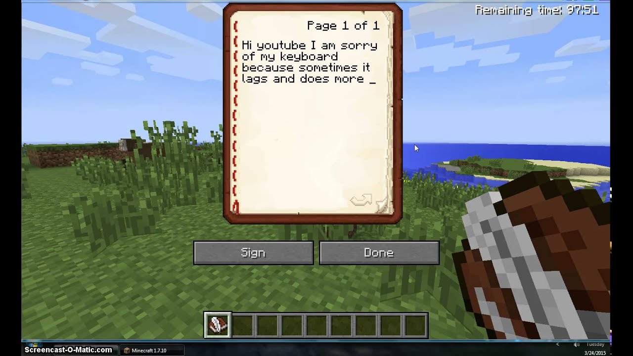 writing book minecraft