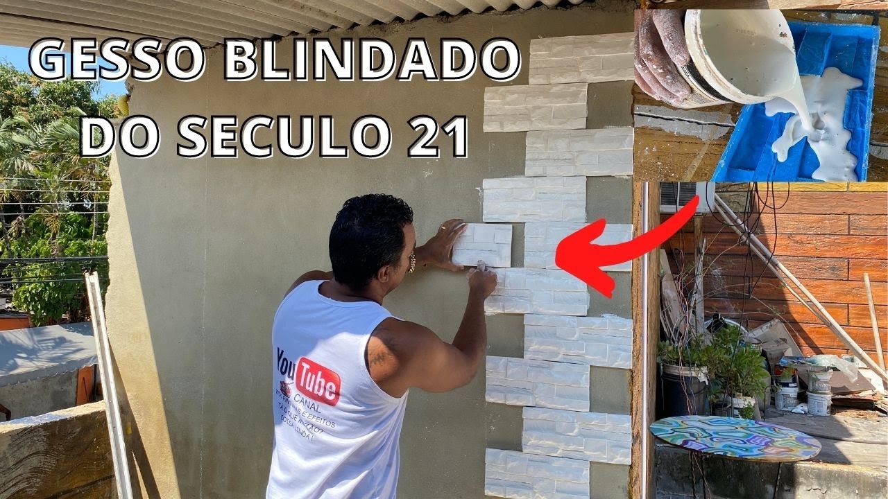 GESSO QUE NÃO MOLHA VEJA-REVESTIMENTO 3D - COMO INSTALAR PLACAS DE GESSO 3D BLINDADA EM AREA EXTERNA