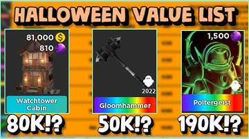 New Value List Halloween Items In Survive The Killer | Roblox