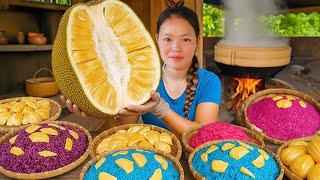 How She Sells Hundreds of Colorful Jackfruit Sticky Rice at a Local Market