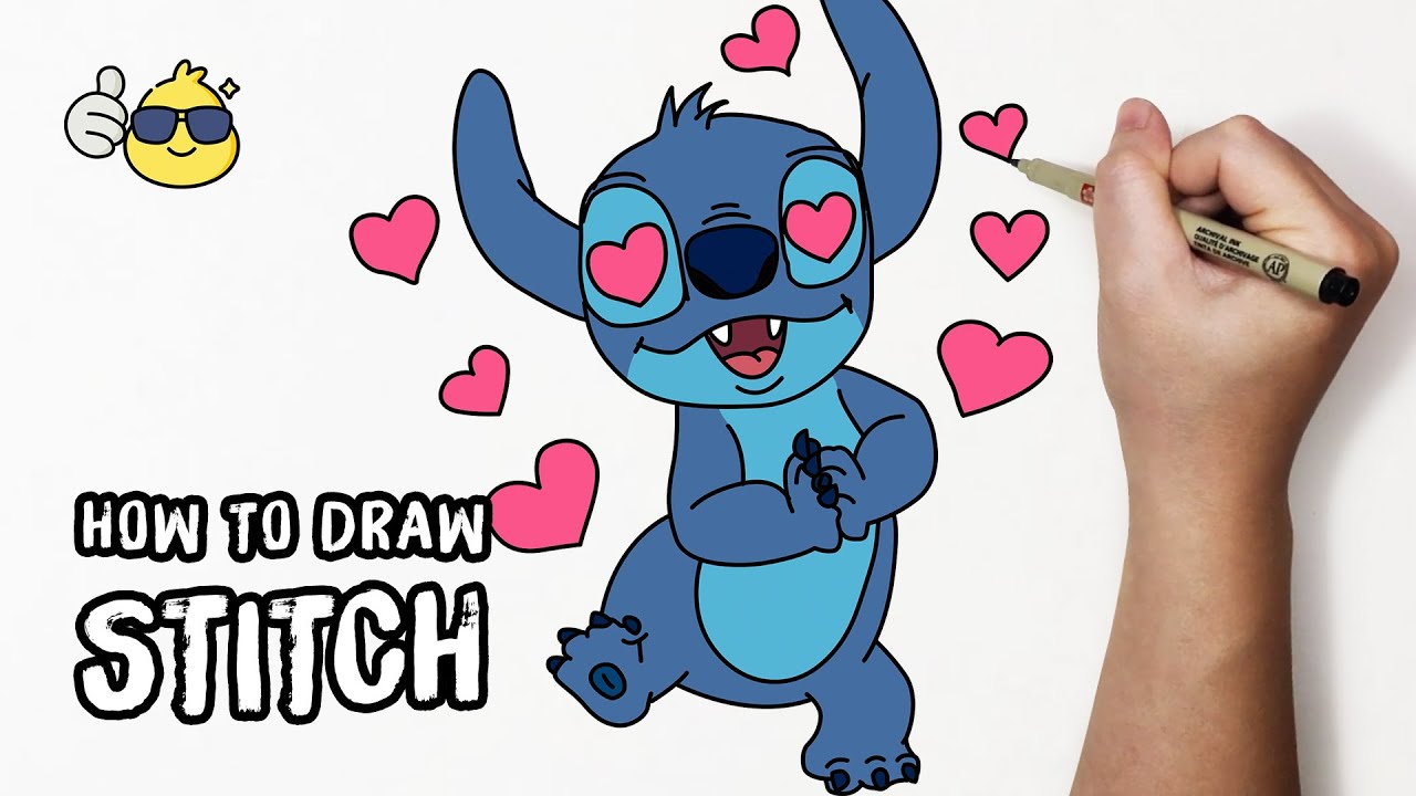 How to Draw Cute Stitch Step by Step Easy | Duc Draw - YouTube
