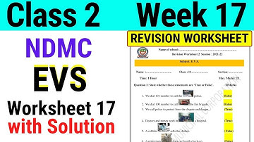 NDMC Class 2 EVS Week 17 Worksheet 17 (22/9/21) || worksheet 17 Class 2nd evs week 17 solution