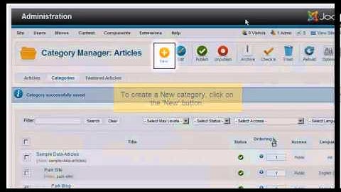 How to use the Category Manager in Joomla 2.5