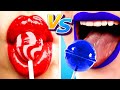 DESAFÍO DE COMIDA ROJA VS AZUL || ¡Comida de un color por 24 HORAS! Mukbang por KABOOM!