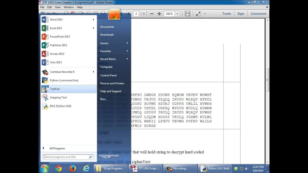 CIT1203 Script Programming with Python Assignment 3 - YouTube