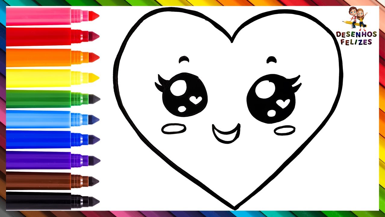 Desenho de Amor Fácil e Bonito para Desenhar e Colorir