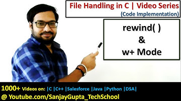Use of rewind( ) function using w+ mode in file handling in c programming | by Sanjay Gupta