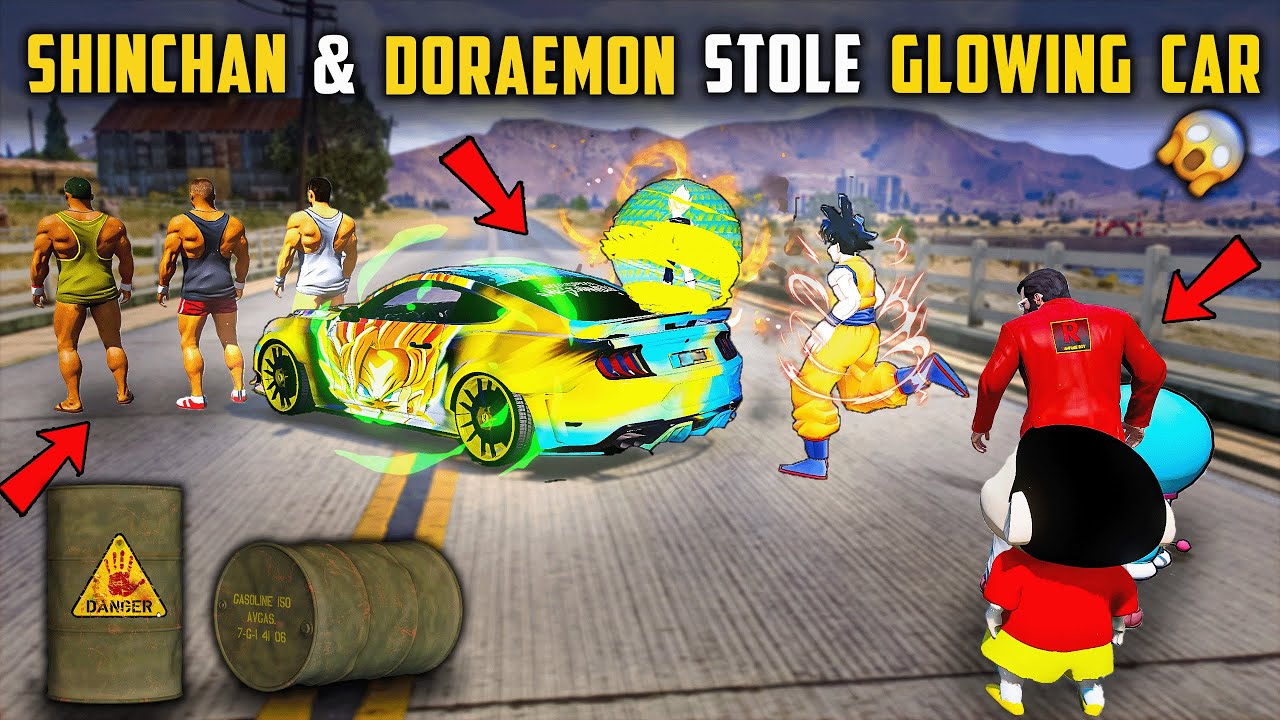 Shinchan😂 & Doraemon🤣 Stole a Glowing Car for Rampage 🚗In GTA5 Full Fun