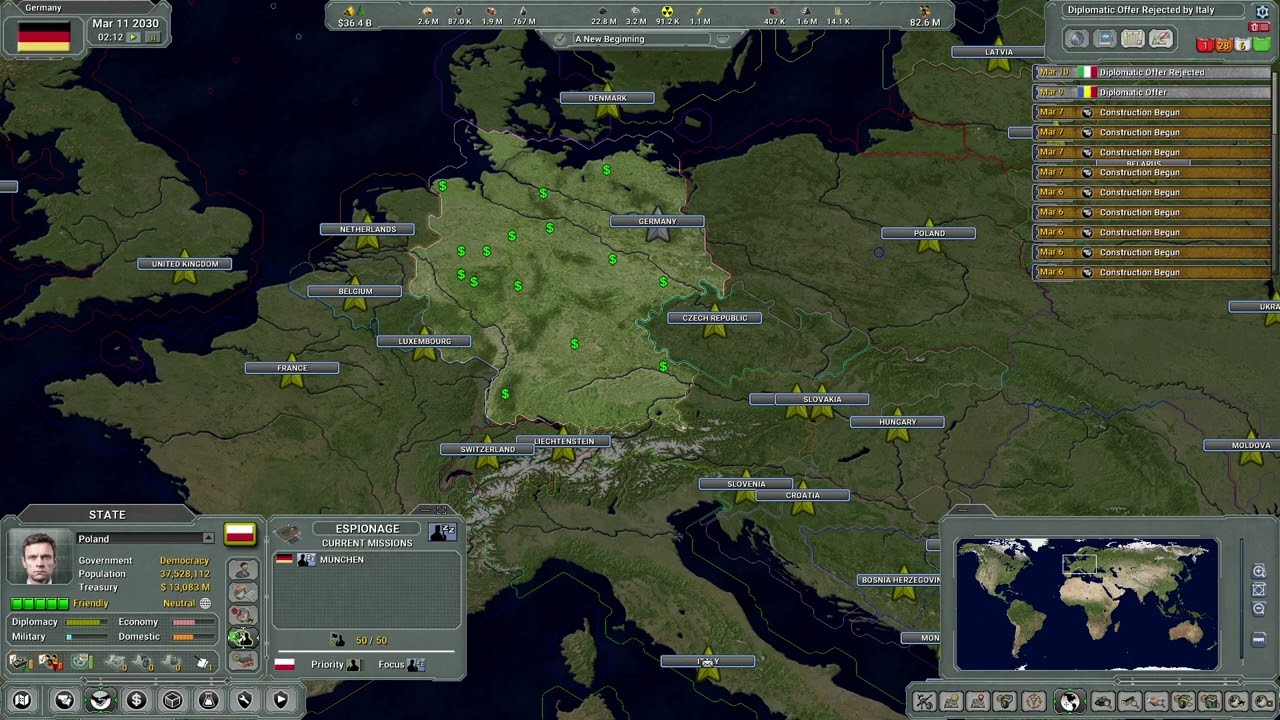 Supreme Ruler 2030 | gameplay (PC videogame)