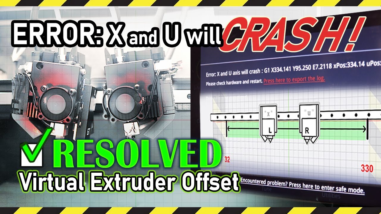 IDEX ERROR: X and U axis will crash! – How to Fix Dual Independent Extruder 3D Printer Issue