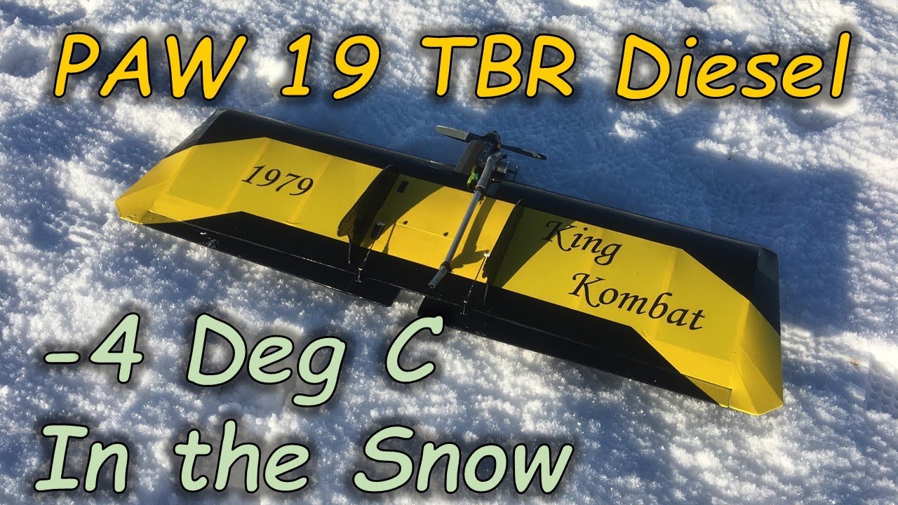 King Kombat Flying Wing at -4 Deg C - in the Snow - PAW 19 TBR Diesel