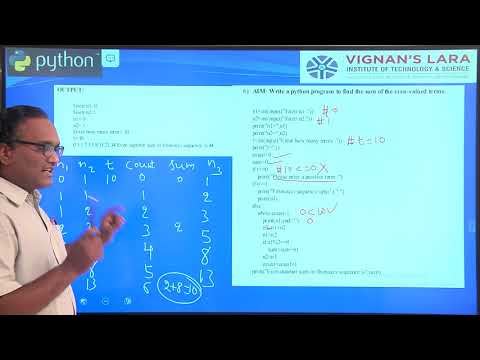 Python Lesson 11 b: Program for sum of even valued terms in Fibonacci ...