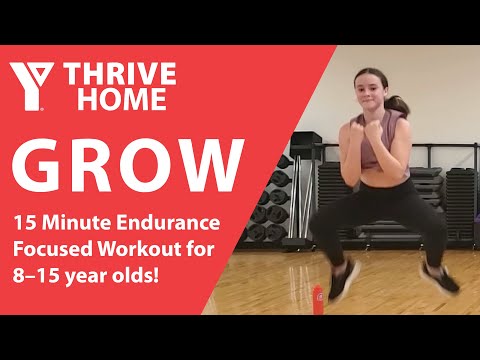 YThrive GROW 4: 15 Minute Endurance Focused Workout for 8-15 Year Olds