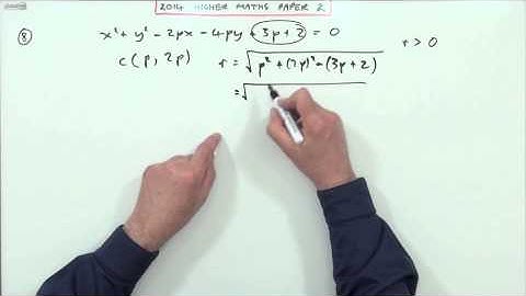 2014 SQA Higher Maths: paper 2 no.8: The Circle