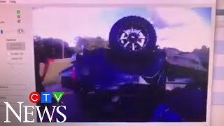 Police officers in Ohio rescue a young child from a car wreck
