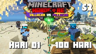 100 Hari Di Minecraft Hardcore Desert - Villager VS Pillager - Hardcore Season 2