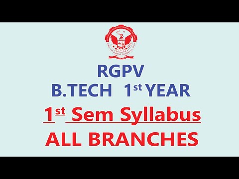 RGPV B.TECH 1ST YEAR 1 SEMESTER SYLLABUS FOR ALL BRANCHES