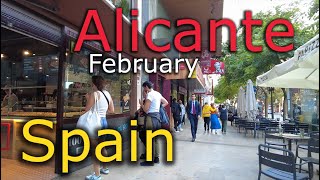 Spain ⁴ᴷ / Alicante - walking tour - 4k -🌡T+21C° 🌞- 2024/02/07