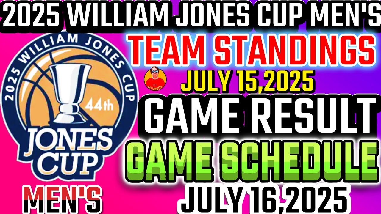 TEAM STANDINGS JONES CUP 2025 MEN'S AS OF JULY 15,2025|JONES CUP GAME SCHEDULE|ANGE KOUAME 6 POINTS
