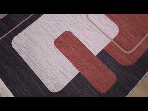 Kehribar Serisi Makine Dokuma Soyut Desenli Krem Kilim inceleme videosu kapak görseli