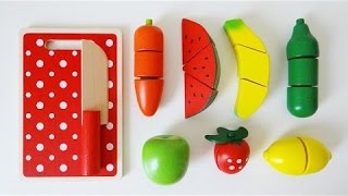 Full Wooden toy velcro cutting fruit cooking playset Guide