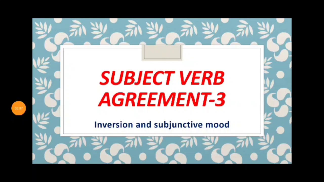 Subjunctive Mood Inversion Inversion and subjunctive mood - YouTube