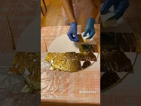 Лайфхак как сделать ровный слой позолота #поталь #золочение #золочениепоталью #foil #картина #арт