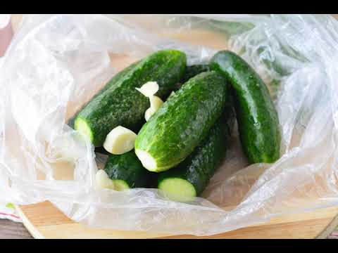 Video: Recipes for crispy lightly salted cucumbers in a bag