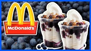 McDonald's Blueberry Crumble Sundae With & Without Crumble
