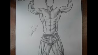 تعلم رسم : طريقة رسم عضلات جسم الرجل  how to draw man muscles