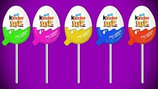 Kinder Joy Surprise Eggs Lollipops The Finger Family Song Colors Learn