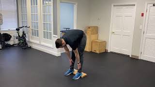 Heel Elevated Toe Touch with Breath