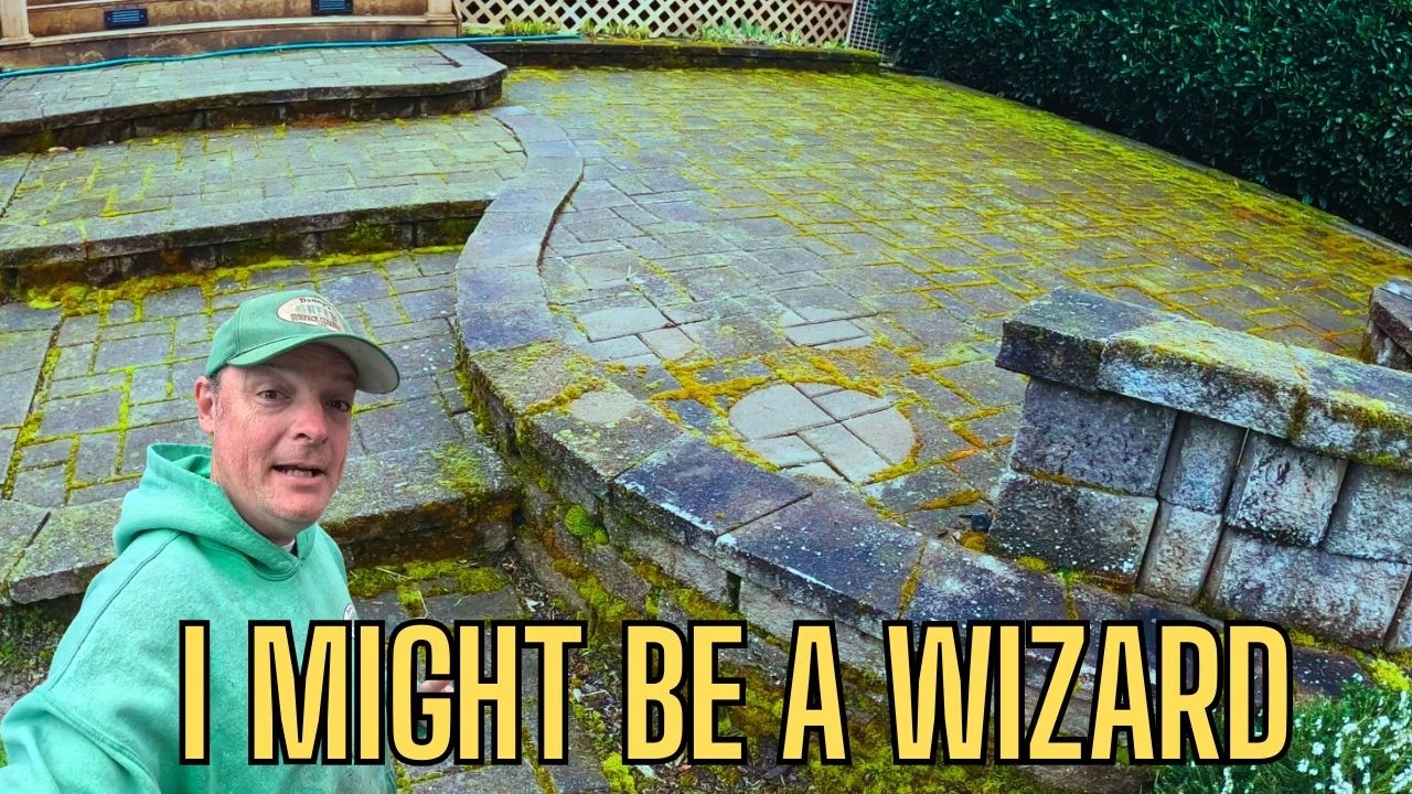 The right way to clean concrete and brick pavers. #asmr, #pressurewashing,#satisfying