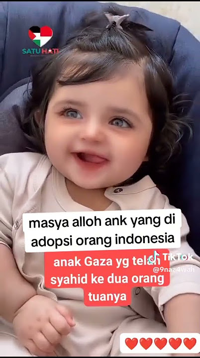 masya Alloh cantiknya anak Gaza yg di adopsi orang Indonesia #anakcantik #palestine #palestina