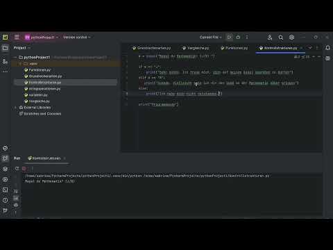 Python lernen: If-elif-else Kontrollstrukturen