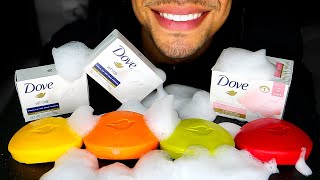 ASMR EDIBLE COLOR SOAP BARS WITH BUBBLES SATISFYING EATING SHOW MOUTH SOUNDS NO TALKING DIY MAKING