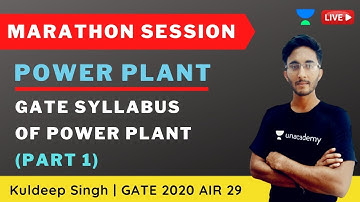 Marathon | GATE Syllabus Of Power Plant (Part 1) | GATE & ESE 2021 | Kuldeep Singh, GATE 2020 AIR 29