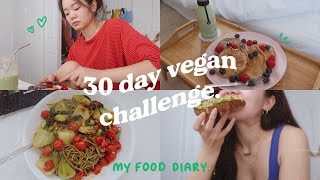 FOOD DIARIES | my 30 day vegan challenge pt.1 🌱