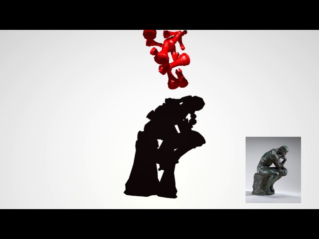 The Thinker - Ballistic Shadow Art class=