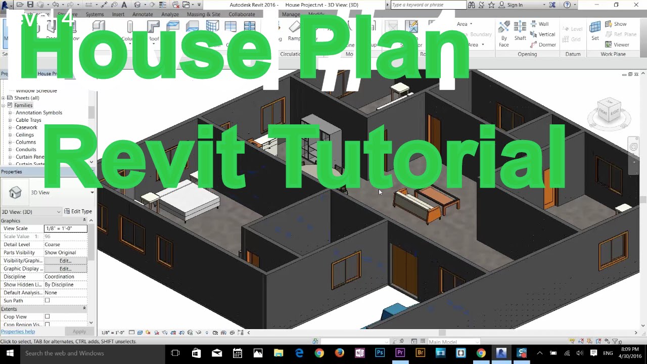 AutoDesk Revit  Complete House  Plan  Tutorial part 1 YouTube