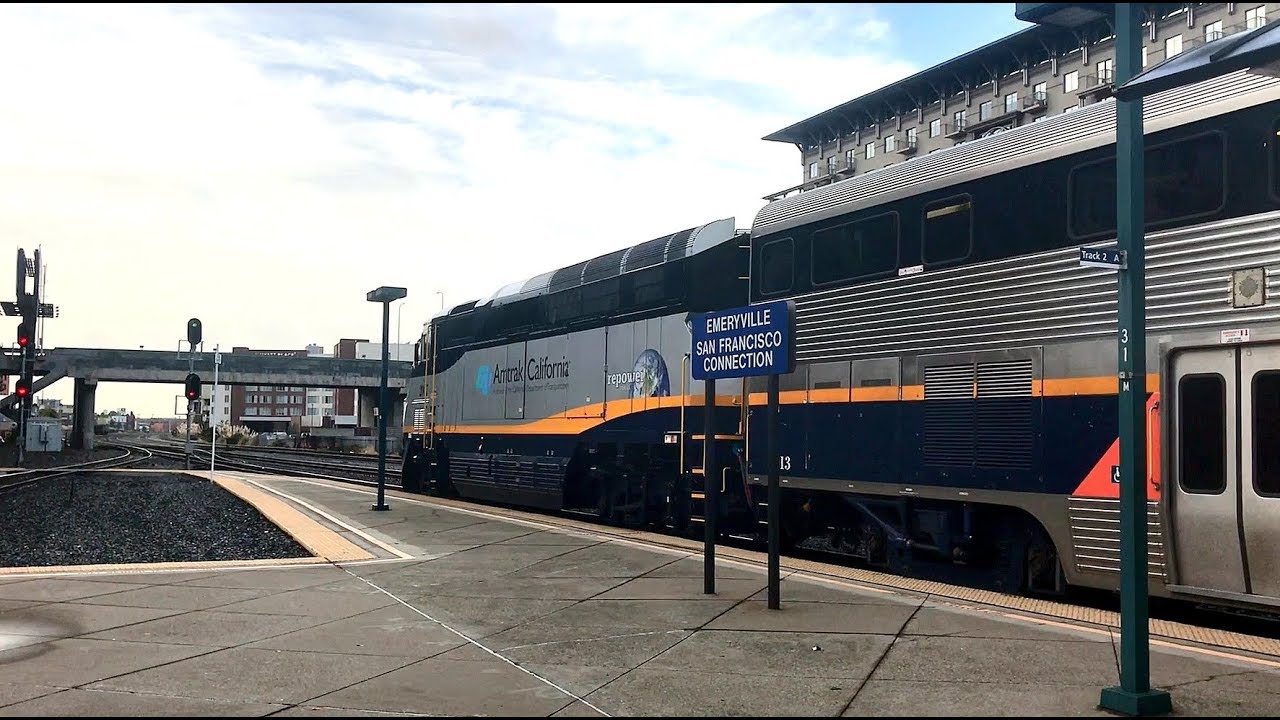 AMTRAK Sacramento To San Jose Capitol Corridor With EMD F59PHI CDTX amtrak-sacramento-to-san-jose-capitol-corridor-with-emd-f59phi-cdtx