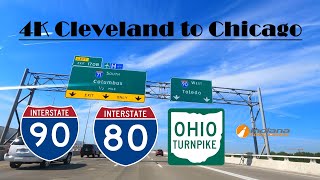 4K I-90 West, I-80 West, Ohio Turnpike West, & Indiana Toll Road west. Cleveland to Chicago: Part 1